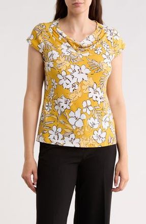 Kasper Cowl Neck Top in Butterscotch Multi at Nordstrom Rack, Size X-Small