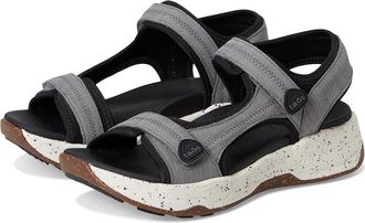 Taos Footwear Super Side Womens Sandals Grey Emboss : 10 M, Leather/Synthetic