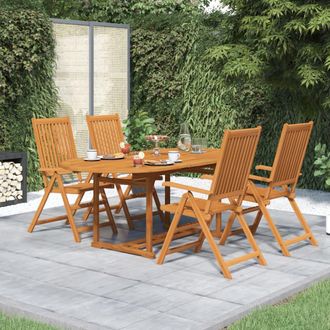 vidaXL Vidaxl - Juego De Comedor De Jard&iacute;n 5 Piezas Madera Maciza De Acacia