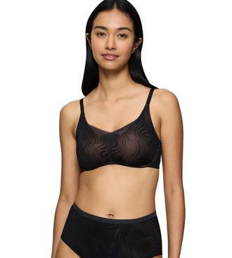 Triumph B&uuml;gelloser BH TRIUMPH Shape Smart Ellipse, Damen, Gr. 1, N-Gr, schwarz, Microtouch, Obermaterial: 48% Polyamid, 27% Polyester, 25% Elasthan, BHs B&uuml;gel