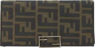 Fendi Brown Canvas Long Wallet (Bi-Fold) (Pre-Owned)