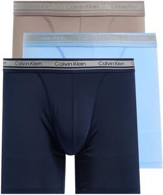 Calvin Klein 3-Pack Boxer Briefs in Wedgewod/Shoreline/Driftwood at Nordstrom Rack, Size X-Large