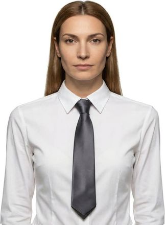 Brunello Cucinelli Womens Gray Silk Tie With Monili Beads, One Size