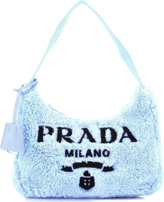 Prada Re-Edition 2000 Terry Cloth Mini hobo bag - Blauw