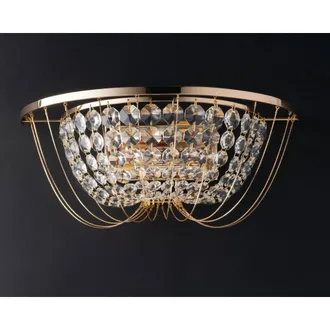Netlighting Vienna Crystal K9 Flush Wall Light Gold E14