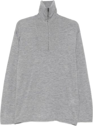 Lisa Yang Roll Neck Ribbed Knit Sweater - Heren - Coltruien - Grijs - L - Kasjmier - Truien & Vesten