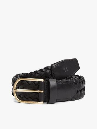 Tommy Hilfiger Rounded Buckle Casual Woven Leather Belt