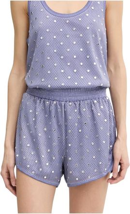 Pinko Esperia Shorts - Dames - Bermuda - Paars - L - Polyester - Korte Broeken