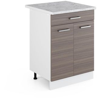Vicco Mueble Bajo De Cocina R-line, Gris Noble, 60 Cm Et M&aacute;rmol