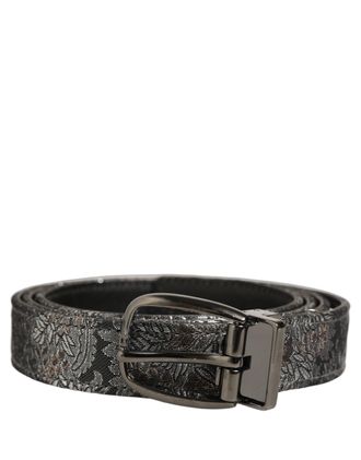 Dolce & Gabbana Floral Jacquard Belt - Silver