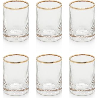 Zodax Set of 6 Optic Shot Glasses in Clear/Gold at Nordstrom Rack