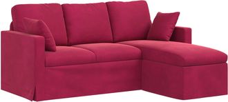 vidaXL Sof&aacute; Rojo Vino 178 X 134 X 80 Cm Terciopelo Vidaxl