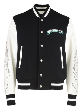 Givenchy flame-print bomber jacket - Black