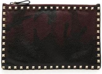 Valentino Pre-owned Vintage Rockstud Clutch - Dames - Vintage Clutch - Rood - ONE Size - Leer - Vintage