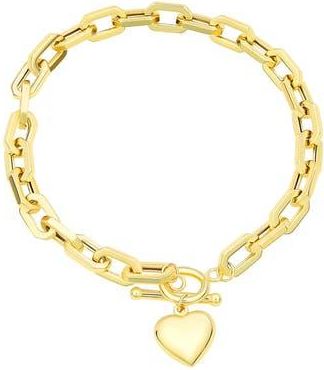 Candela Jewelry Heart Charm Toggle Bracelet in Gold at Nordstrom Rack