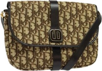 Dior Pre-owned Cross Body Bags, female, Brown, Size: ONE SIZE Pre-owned Vintage Trotter Canvas Shoulder Bag