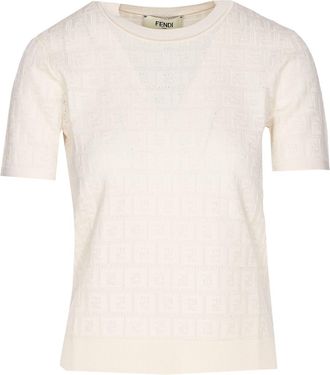 Fendi Ff Logo Knitted T-shirt