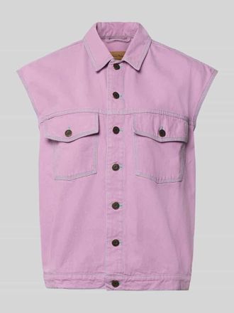 American Vintage American Vintage Jeansweste mit Kapp&auml;rmeln Modell GREZBAY in Flieder, Gr&ouml;&szlig;e XS/S