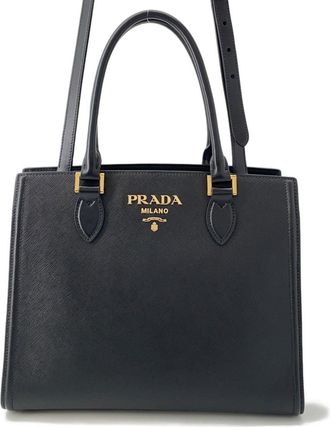 Prada Black Leather Tote Bag (Pre-Owned)