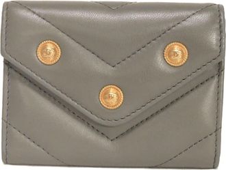 Chanel Gray Leather Wallet (Bi-Fold) (Pre-Owned)