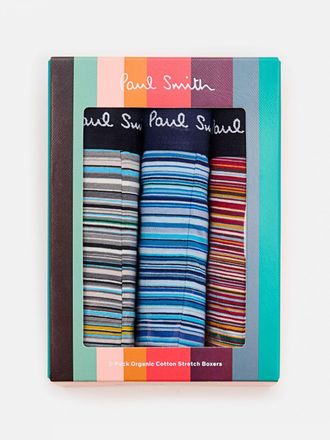 Paul Smith Set 3 parigamba in cotone stretch a righe