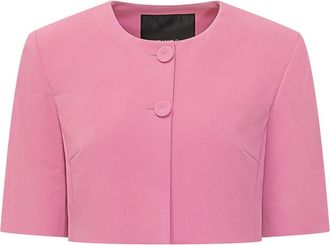 Pinko Pink Round Neck Crop Jacket