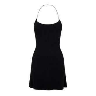 Diesel Dames Ketting Halter Nek Mini Jurk (Zwart)