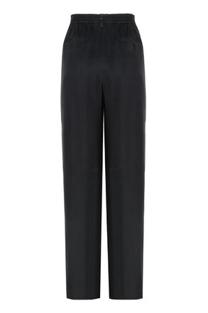 Alexander Wang Womens Elasticated Waist Trousers Black Cuprammonium Rayon Wide-Leg