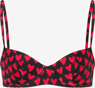 Moschino Top bikini in lycra stampato - Nero