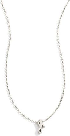 Mint & Lily Tiny Script Initial Necklace in Letter J at Nordstrom