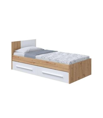 F.R.S. Frs - Cama Nuria Con Dos Cajones 90 Cm Para Dormitorio Juvenil 77 Cm(alto) 92 Cm(ancho) 196 Cm(largo)