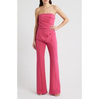 Black Halo Rockie Strapless Jumpsuit in Framboise at Nordstrom, Size 10
