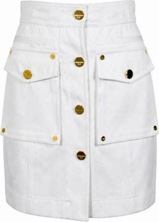 Elisabetta Franchi Falda Mini Utilitaria de Tiro Alto - Skirts - Mujer - Blanco - S