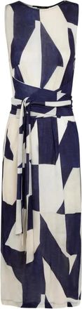 Lenny Niemeyer abstract-print belted midi dress - White