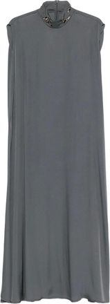 Fabiana Filippi embellished high-neck dress - Grey