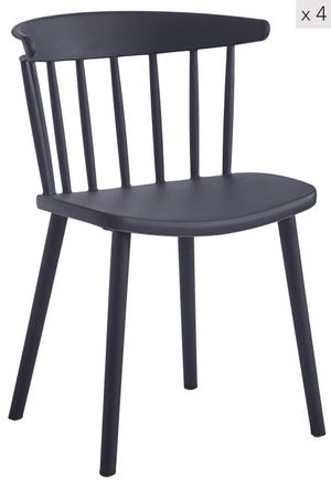 Nordlys Set of 4 Indoor Outdoor Chairs in Black