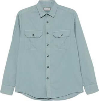 Canali Camicia in twill - Blu
