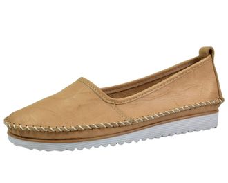 Andrea Conti Damen Ballerinas Aus Leder – Bequeme Slipper Mit Keilabsatz, Perforiertem Design