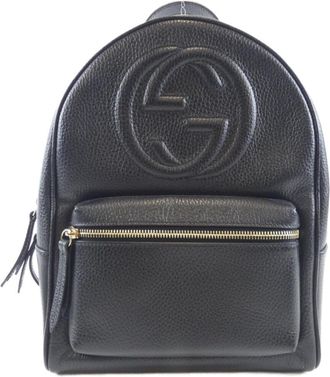 Gucci Black Leather Backpack (Pre-Owned)