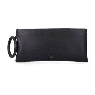 Tom Ford Aura Clutch - Dames - Tassen - Zwart - Maat: ONE Size Leer