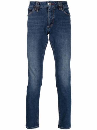 Philipp Plein mid-rise slim-cut jeans - men - Spandex/Elastane/Cotton/Polyester/Cotton - 40 - Blue