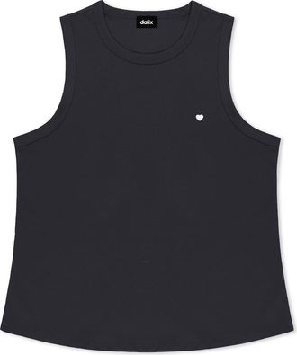 Dalix Lil Heart Cotton Jersey Tank in Ink Blue at Nordstrom, Size Xx-Large