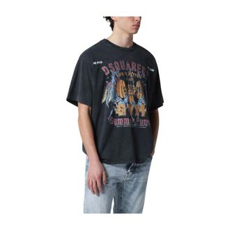 Dsquared2 T-Shirts, male, Black, Size: XL Rock Wash Iron Fit T-Shirt