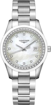 Longines Conquest Classic Mother of Pearl Dial Diamond Stainless Steel Womens Watch L2.387.0.87.6