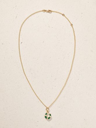 Foundrae Collana In Oro 18 Carati Con Malachite Horseshoe