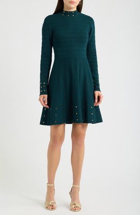Vince Camuto Stud Ottoman Long Sleeve Sweater Dress in Hun at Nordstrom, Size X-Large