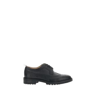 Thom Browne Schoenen, Heren, Zwart, 41 1/2 EU, Leer, Pebble Grain Longwing Brogue
