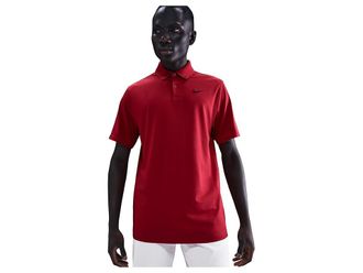 Nike Dri-FIT Good Polo Short Sleeve Solid Mens Clothing Gym Red/Black : 2XL, Elastane/Polyester