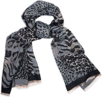 Saachi Animal Print Reversible Scarf