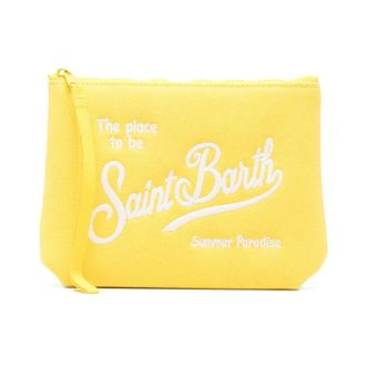 MC2 Saint Barth Clutches, female, Yellow, Size: ONE SIZE Aline Canvas Clutch